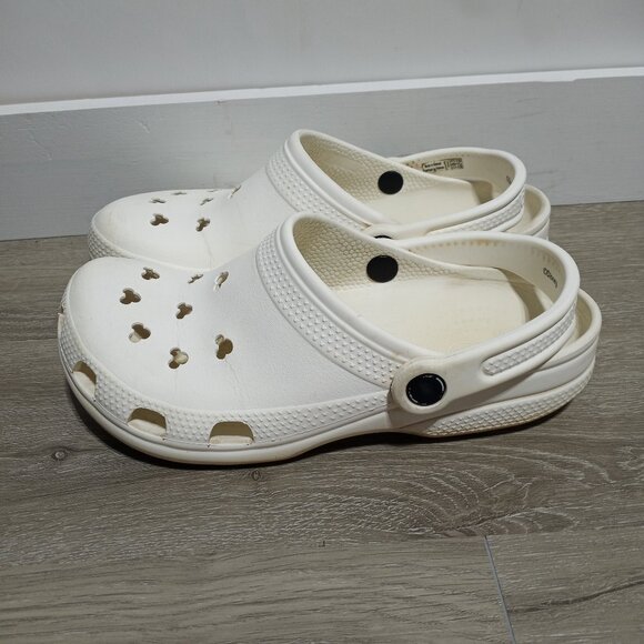 Disney Parks White Mickey Mouse CROCS Men 6 Woman 8 - Picture 1 of 8